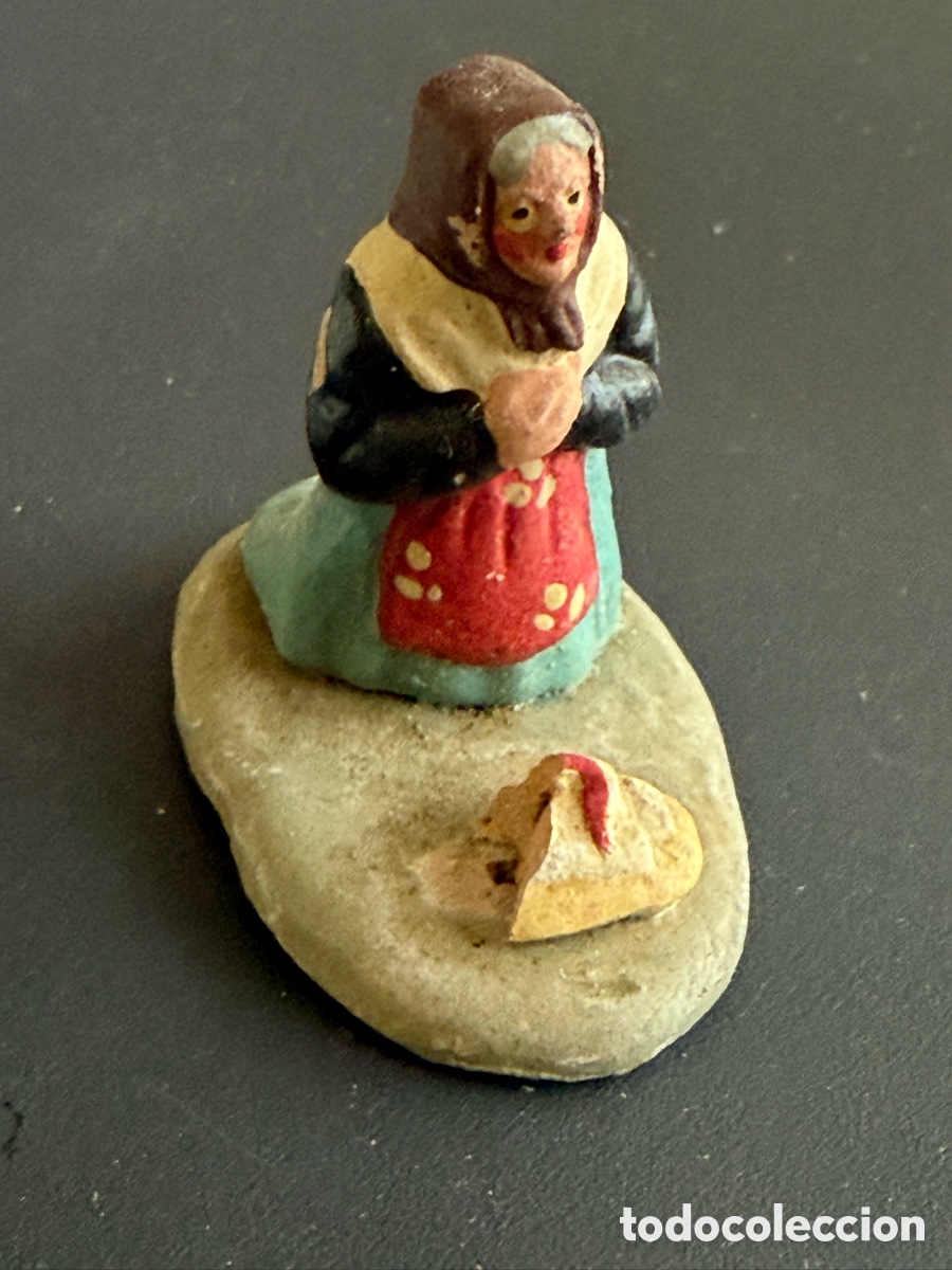 Figuras de Bel&eacute;n: Figura Belen. Barro. A&ntilde;os 50. 7 cm