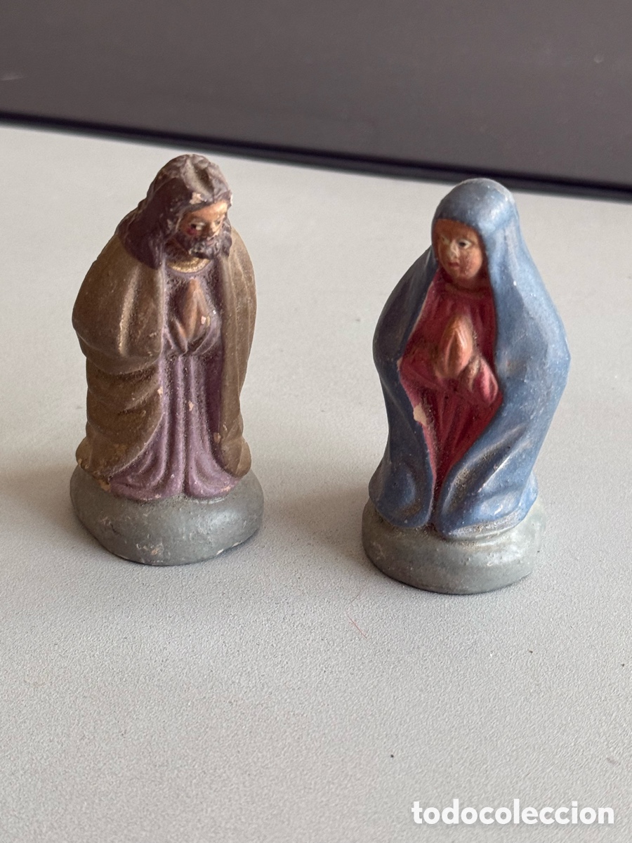 Figuras de Bel&eacute;n: VIRGEN MAR&Iacute;A Y SAN JOS&Eacute;. Terracota hueco. 7 cm