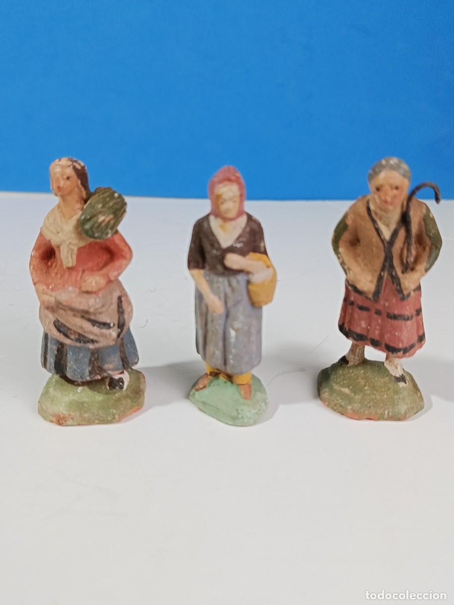 Figuras de Bel&eacute;n: TRES FIGURAS ANTIGUAS DEL BELEN DE BARRO.NAVIDAD