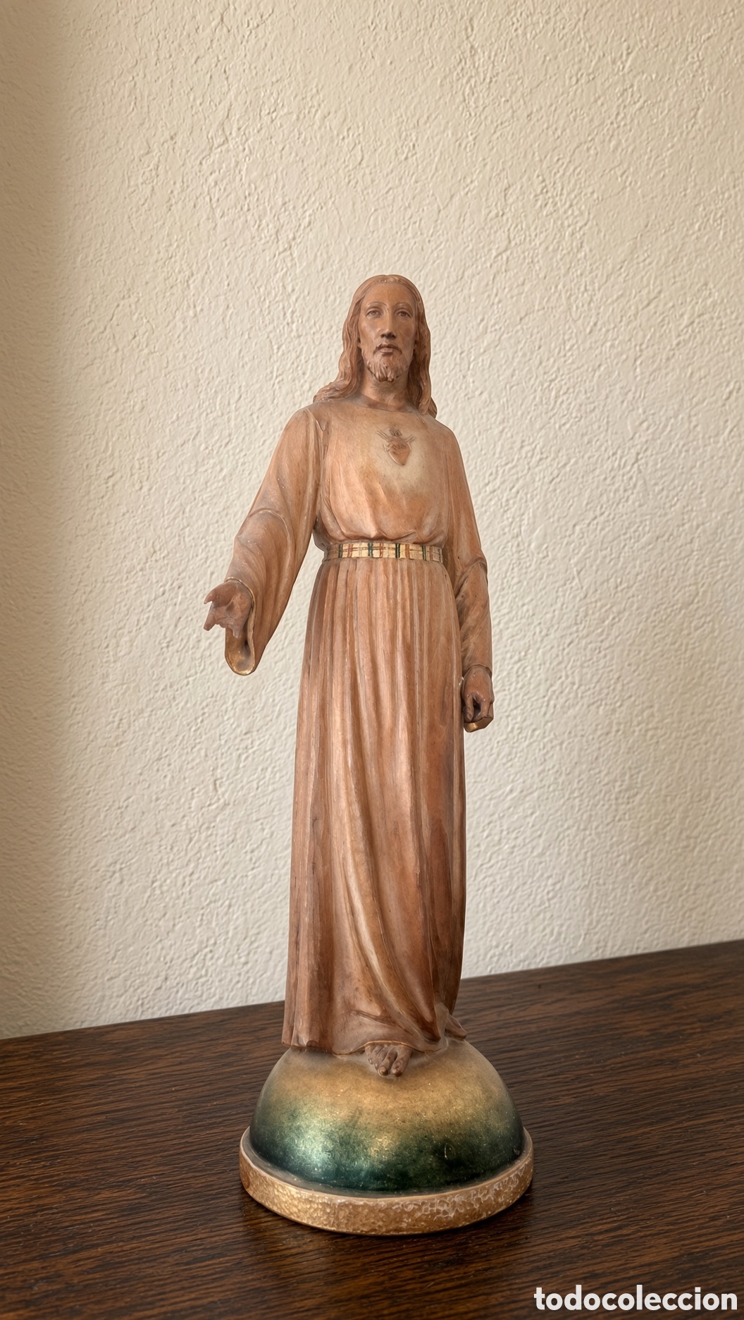 Figuras de Pres&eacute;pios: Antigua figura de Jes&uacute;s tallada en madera