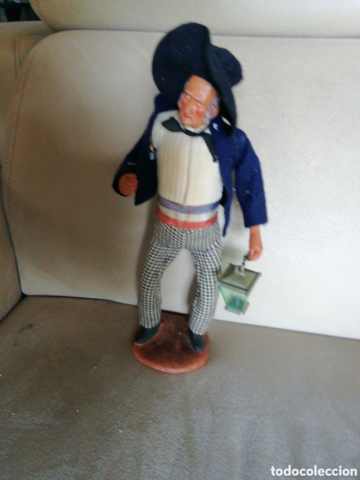 Figuras de Bel&eacute;n: ANTIGUO SANTON FRANC&Eacute;S DE TERRACOTA.(Rf:CF/d)