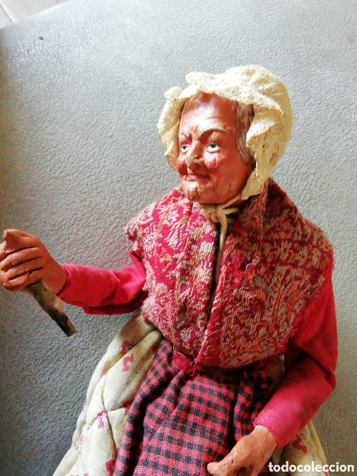 Figuras de Bel&eacute;n: *ANTIGUO SANTON FRANC&Eacute;S DE TERRACOTA. Rf:CF-136/d)
