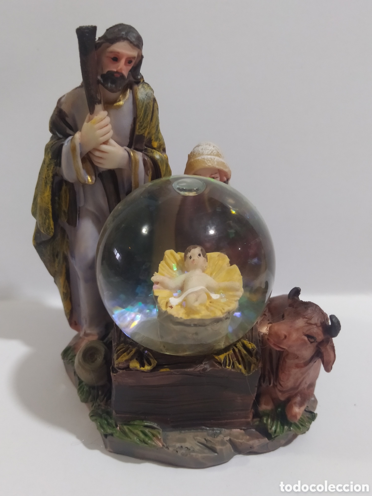 Figuras de Bel&eacute;n: Bola de Navidad de Bel&eacute;n con Resina 10,5 cm - Nacimiento Pesebre Figura Adorno Navide&ntilde;o Nuevo en Caj