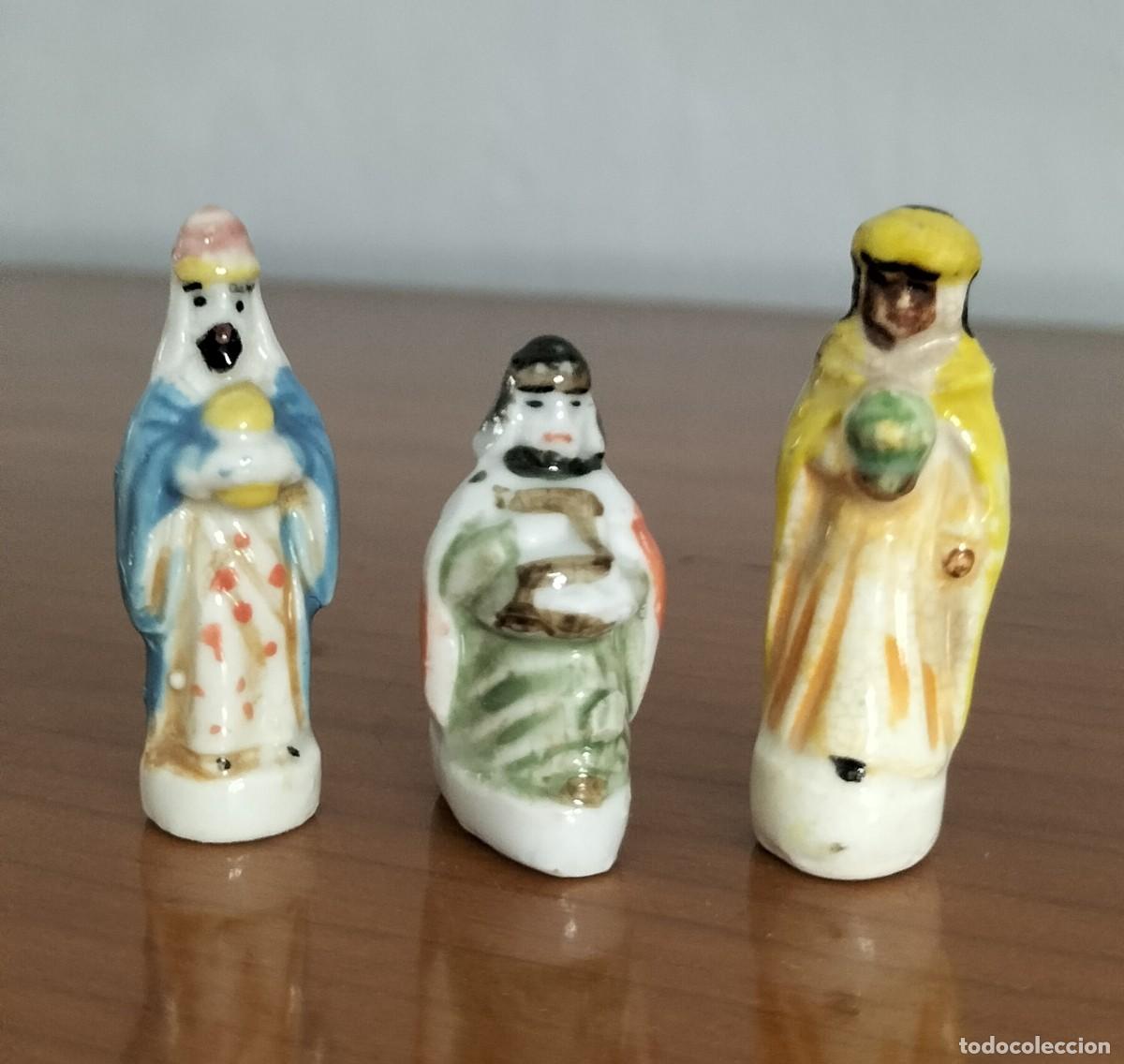 Figuras de Bel&eacute;n: Juego 3 figuras reyes magos para rosc&oacute;n