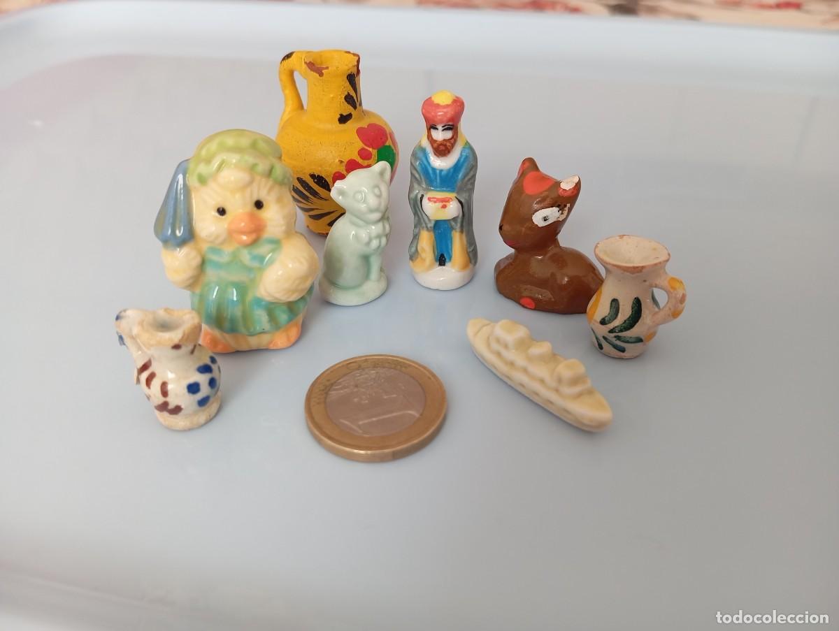 Figuras de Bel&eacute;n: 8 Figuritas de ceramica de coleccion, Roscon de Reyes, Belen...