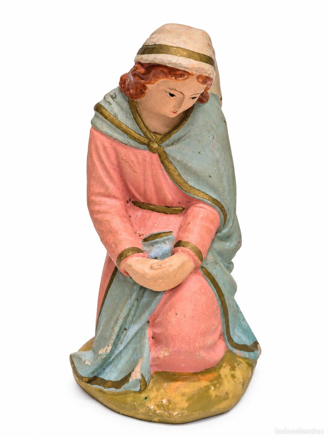 Figuras de Bel&eacute;n: Figura de Bel&eacute;n - Virgen Maria - Terracota Policromada - Altura 13 cm