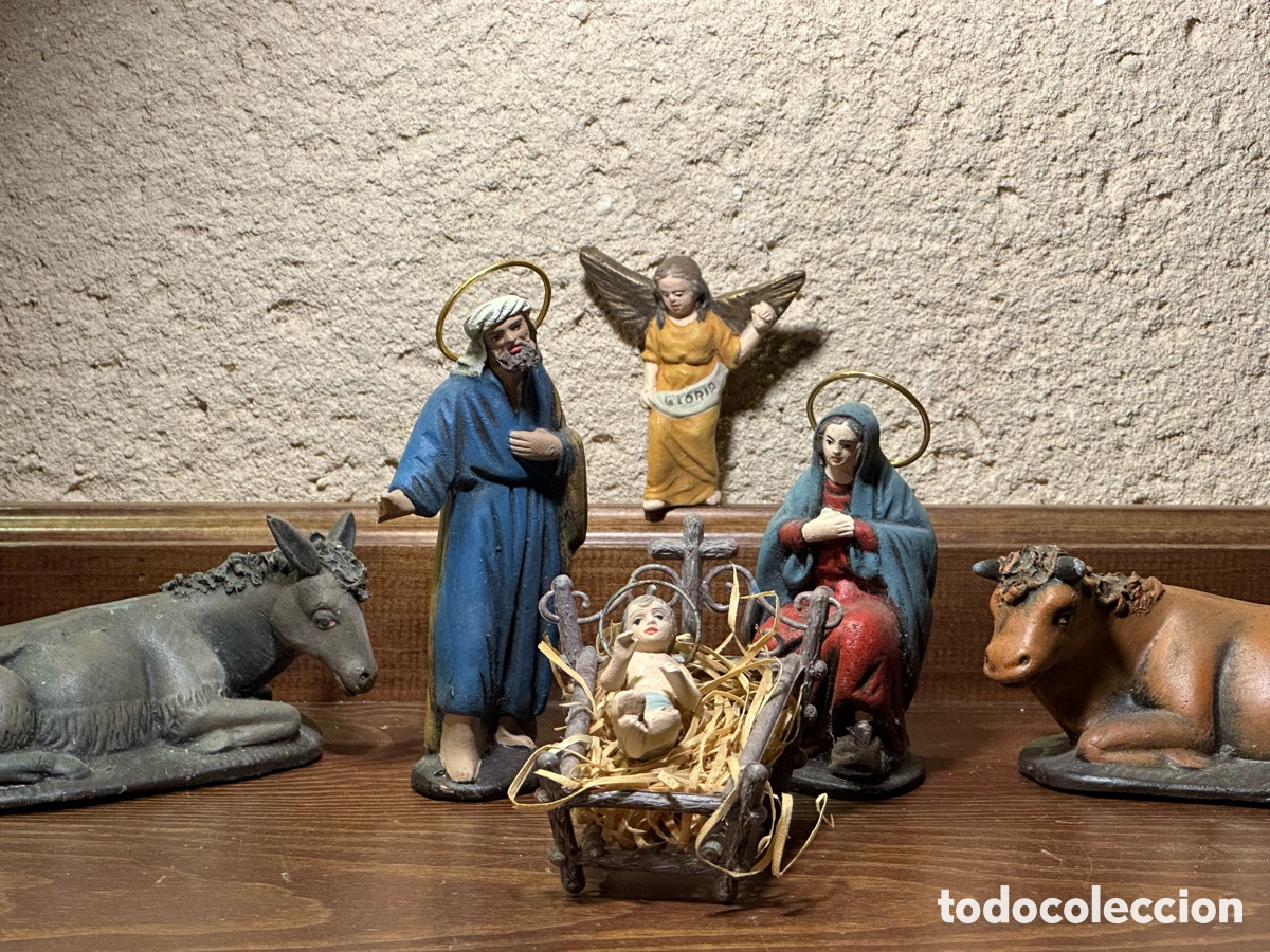 Figuras de Bel&eacute;n: Misterio de 6 piezas. Bel&eacute;n nacimiento cer&aacute;mica policromada.
