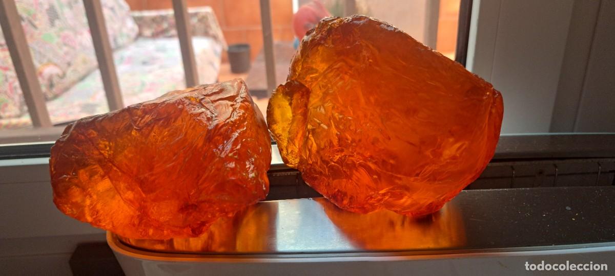 Coleccionismo de f&oacute;siles: 2 piedras de ambar antiguas bien conservadas