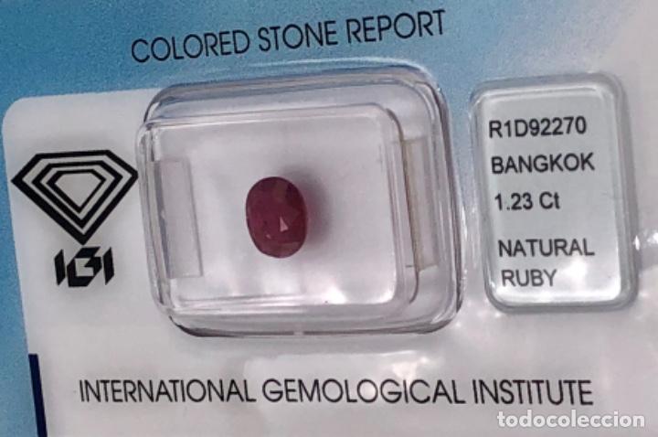 Coleccionismo de gemas: RUBY SIN TRATAMIENTO - CON IGI CERTIFICADO - 1.23 CT - Foto 6