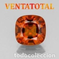 Coleccionismo de gemas: ESPESARTINA NARANJA GRANATE FUEGO DE 8,05 KILATES CON CERTIFICADO AGI - MIDE 0,9 X 0,9 CENTIM - Nº4. Lote 166061358