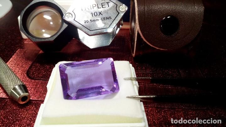 Coleccionismo de gemas: ALEJANDRITA COJ&Iacute;N RECTANGULAR DE BRASIL 29.60 Cts. - Foto 2