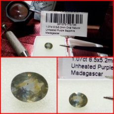 Coleccionismo de gemas: ZAFIRO MORADO CLARO MADAGASCAR OVAL 1.07 CTS.