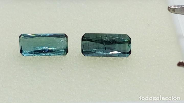 Coleccionismo de gemas: PAREJA TURMALINAS INDICOLITA RECTANGULAR 0.62 CTS - Foto 3
