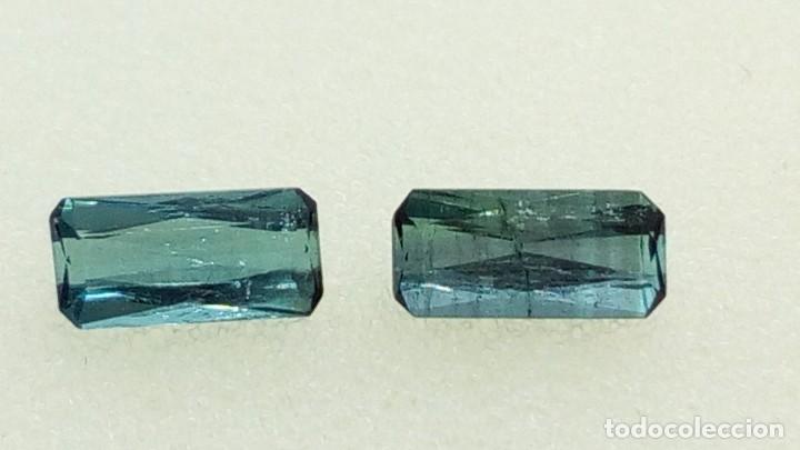 Coleccionismo de gemas: PAREJA TURMALINAS INDICOLITA RECTANGULAR 0.62 CTS - Foto 5