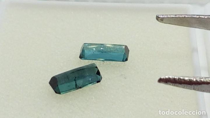 Coleccionismo de gemas: PAREJA TURMALINAS INDICOLITA RECTANGULAR 0.62 CTS - Foto 6