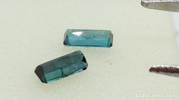 Coleccionismo de gemas: PAREJA TURMALINAS INDICOLITA RECTANGULAR 0.62 CTS - Foto 7