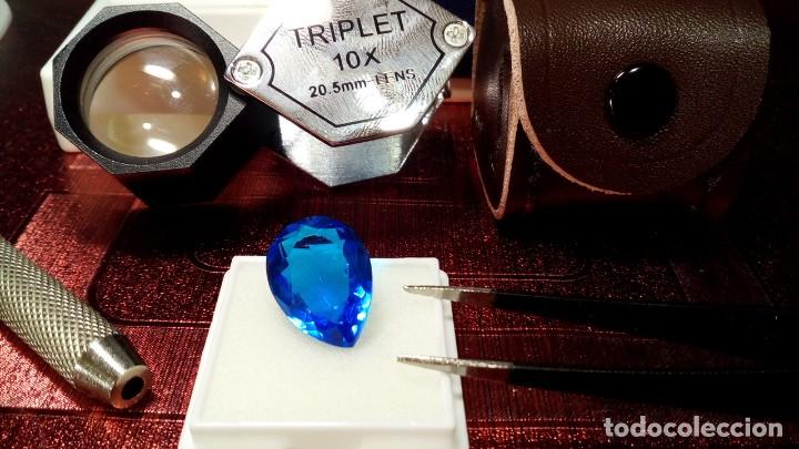 Coleccionismo de gemas: TOPACIO AZUL TALLA PERA 8.5 CTS - Foto 2