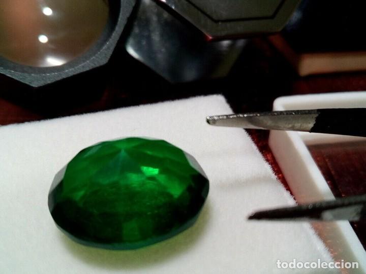 Coleccionismo de gemas: ESMERALDA CREADA EN TALLA IMPECABLE OVALADA 14.5 Ct. - Foto 2