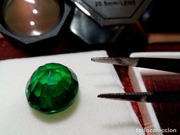 Coleccionismo de gemas: ESMERALDA CREADA EN TALLA IMPECABLE OVALADA 14.5 Ct. - Foto 4