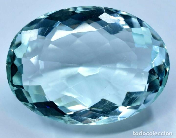 Coleccionismo de gemas: AGUAMARINA OVAL ENORME 114.95.CT + CERTIFICADO AGSL - TRASLUCIDA 39.25 X 28.54 X 16.59 (MM). Lote 246952535