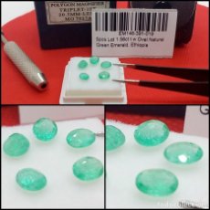 Coleccionismo de gemas: LOTE 5 PIEZAS OVAL DE ESMERALDA DE ETIOPIA 1.56 CTS. Lote 252693025