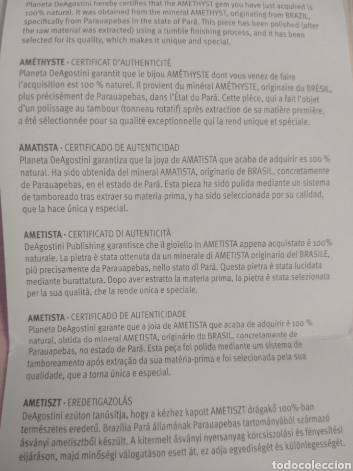 Coleccionismo de gemas: UNIQUE STONE AMATISTA CON CERTIFICADO - Foto 4