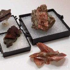 Coleccionismo de gemas: 4 RODOCROSITAS CON DIFERENTE TIPO DE FORMA MONT SAINT HILAIRE PQ CANADÁ. Lote 342971738
