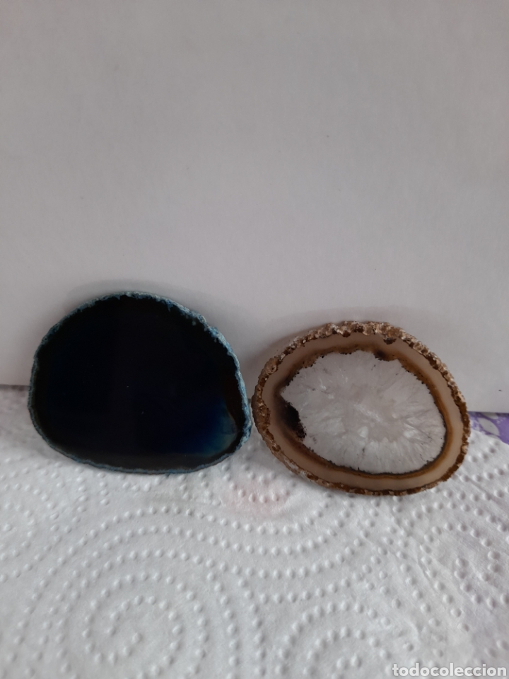 Coleccionismo de gemas: 2 LAMINAS DE AGATA 6 Y 5 CM - Foto 1