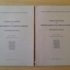 Coleccionismo de gemas: MINERALOGÍA. PUBLICACIONES DEL DEPT. DE CRISTALOGRAFÍA Y MINERALOGÍA, C.S.I.C. BARCELONA, 1955 RARO. Lote 359575615