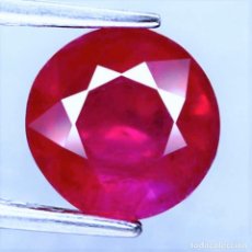 Coleccionismo de gemas: RUBI NATURAL ROJO ROSADO CORTE REDONDO DE 0,92 CTS. Lote 299117668
