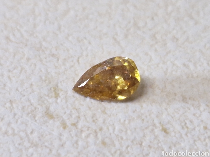 Colecionismo de pedras preciosas: DIAMANTE FANCY DE 0,20 CT TALLA PERILLA SIN TRATAR