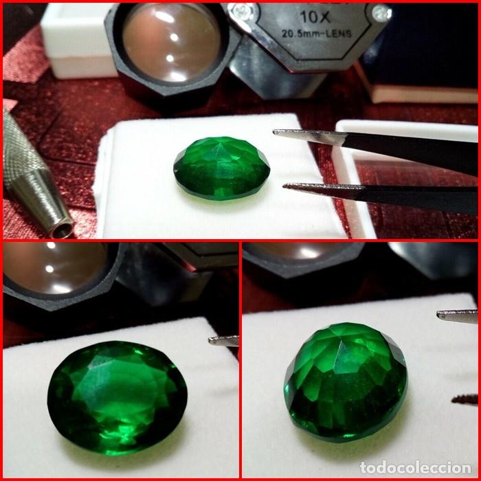 Coleccionismo de gemas: ESMERALDA CREADA EN TALLA IMPECABLE OVALADA 14.5 Ct. - Foto 1