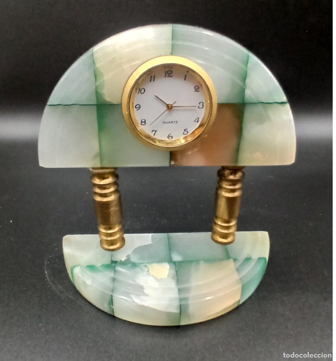 Coleccionismo de gemas: Reloj sobremesa Onix verde - Foto 1