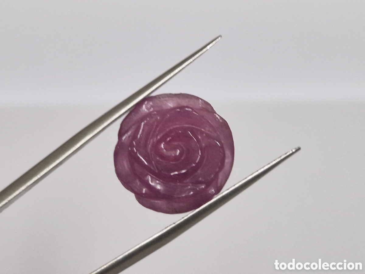Colecionismo de pedras preciosas: RUBI NATURAL DE 9,10 CT TALLA FLOR ROSA