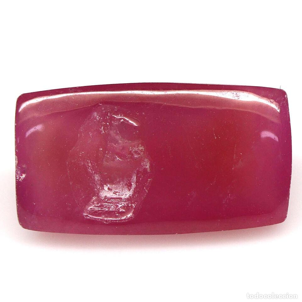 Coleccionismo de gemas: Rubi Rectangular Cabujon 16,8 x 9,3 mm. - Foto 3