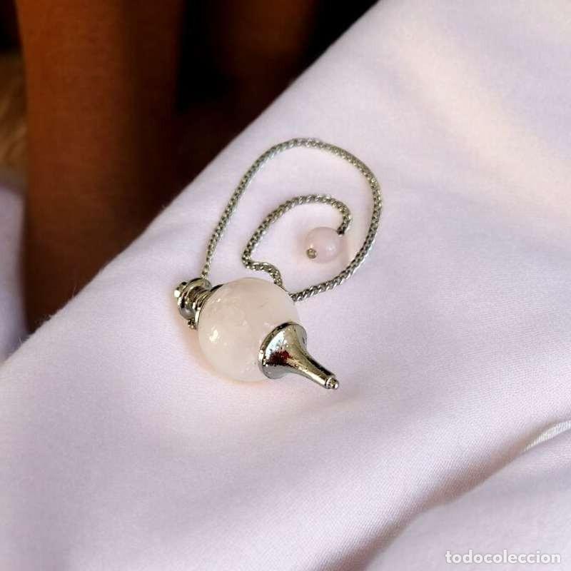 Coleccionismo de gemas: P&eacute;ndulo con Esfera de Cuarzo Rosa de 2cm - Foto 4