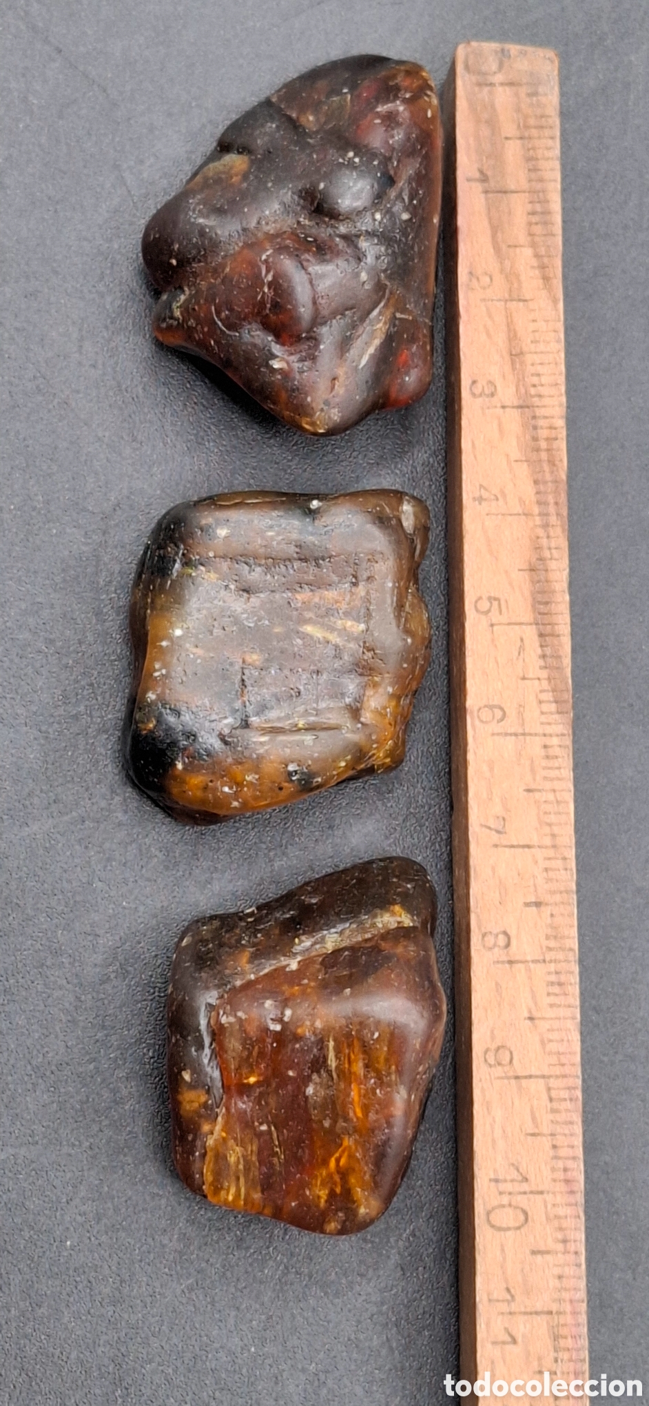 Coleccionismo de gemas: Lote 3 piedras de ambar en bruto. - Foto 3