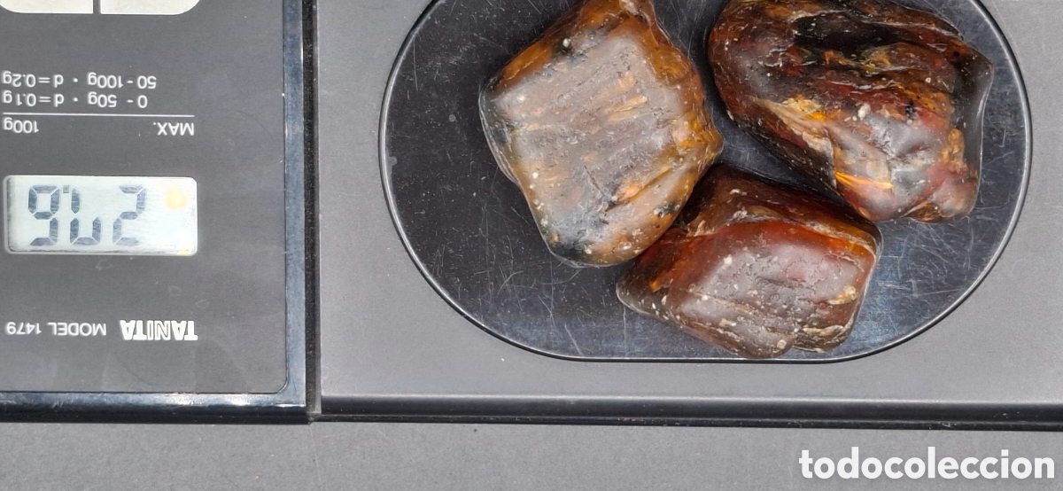 Coleccionismo de gemas: Lote 3 piedras de ambar en bruto. - Foto 4
