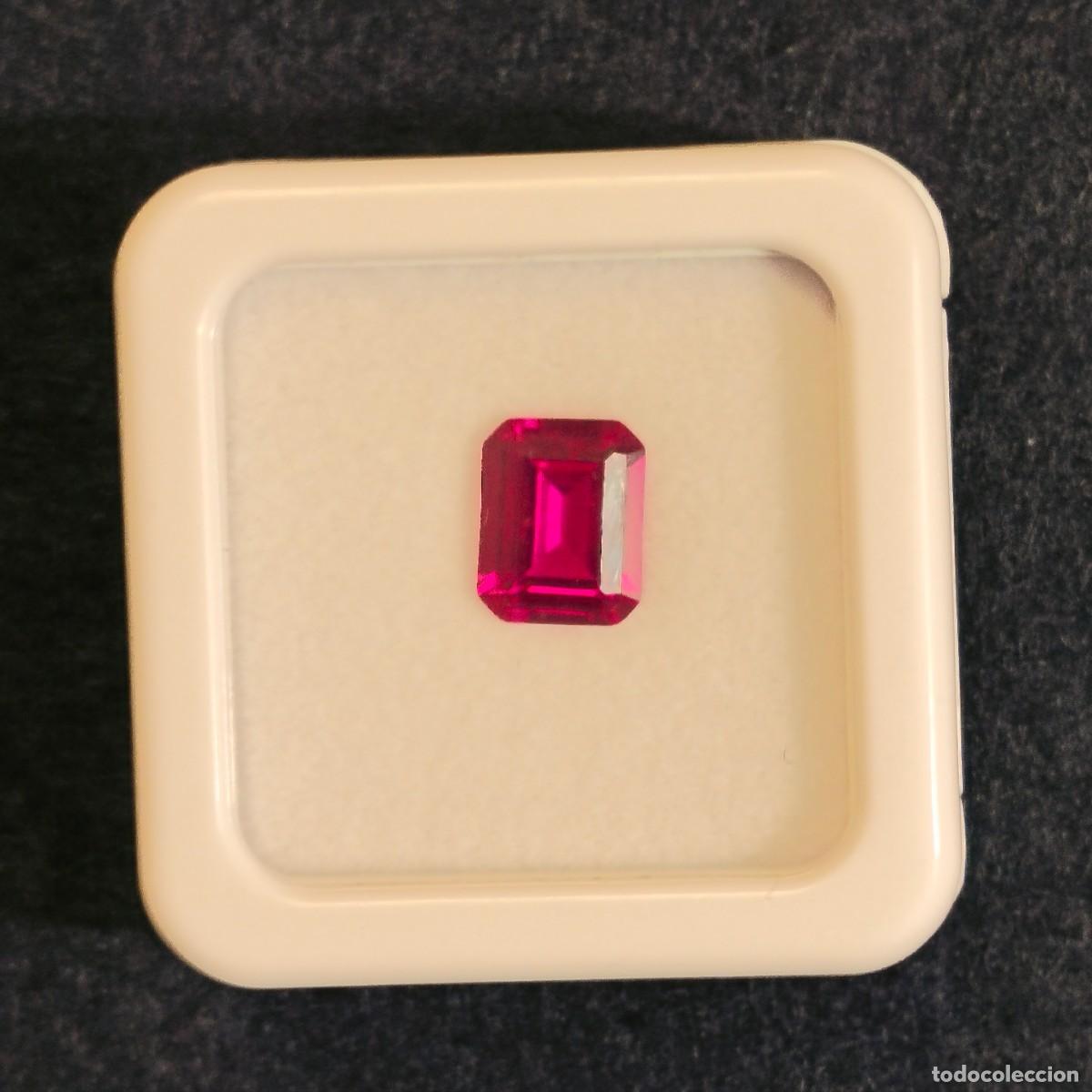 Gem collecting: RUBI ROJO HIDROTERMAL.TALLA ESMERALDA MED. 11 X 8 MM.PESO 6,6 CTS
