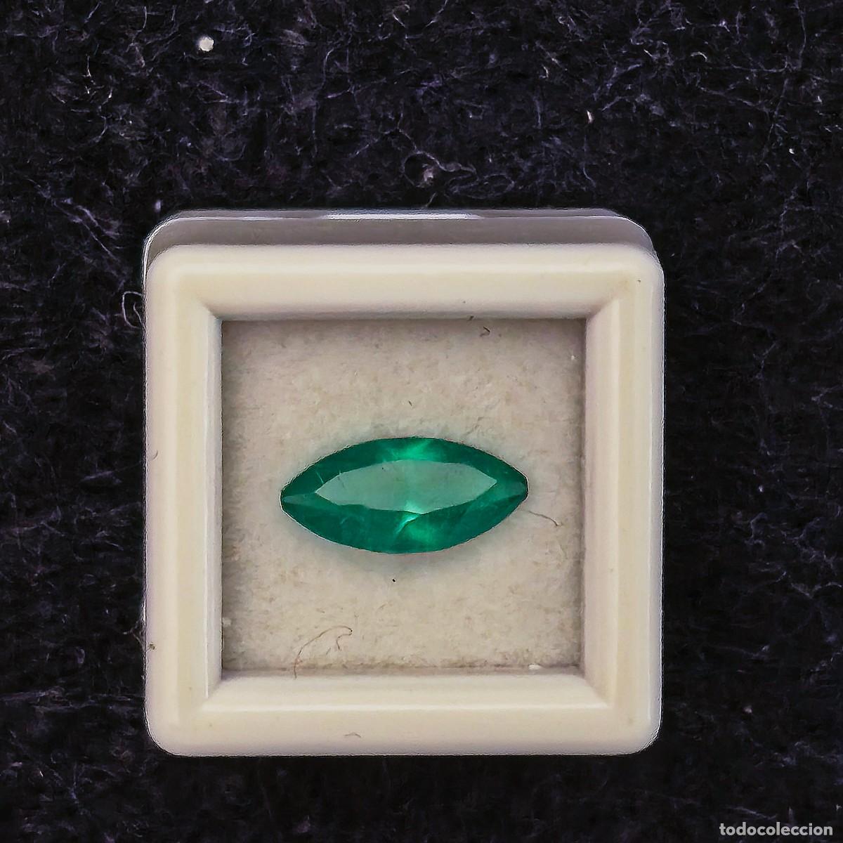 Gem collecting: ESMERALDA SINTETICA TALLA MARQUESA. MED.8,6 X 3,6 CMS. PESO CTS