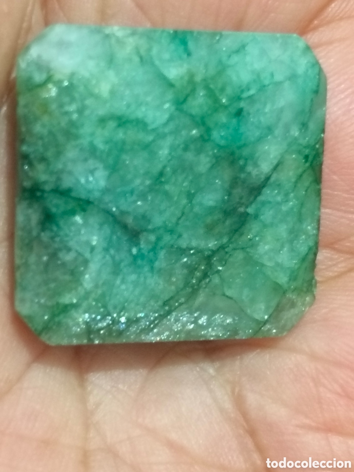 Coleccionismo de gemas: Enorme Esmeralda natural Colombiana de 47,00Cts