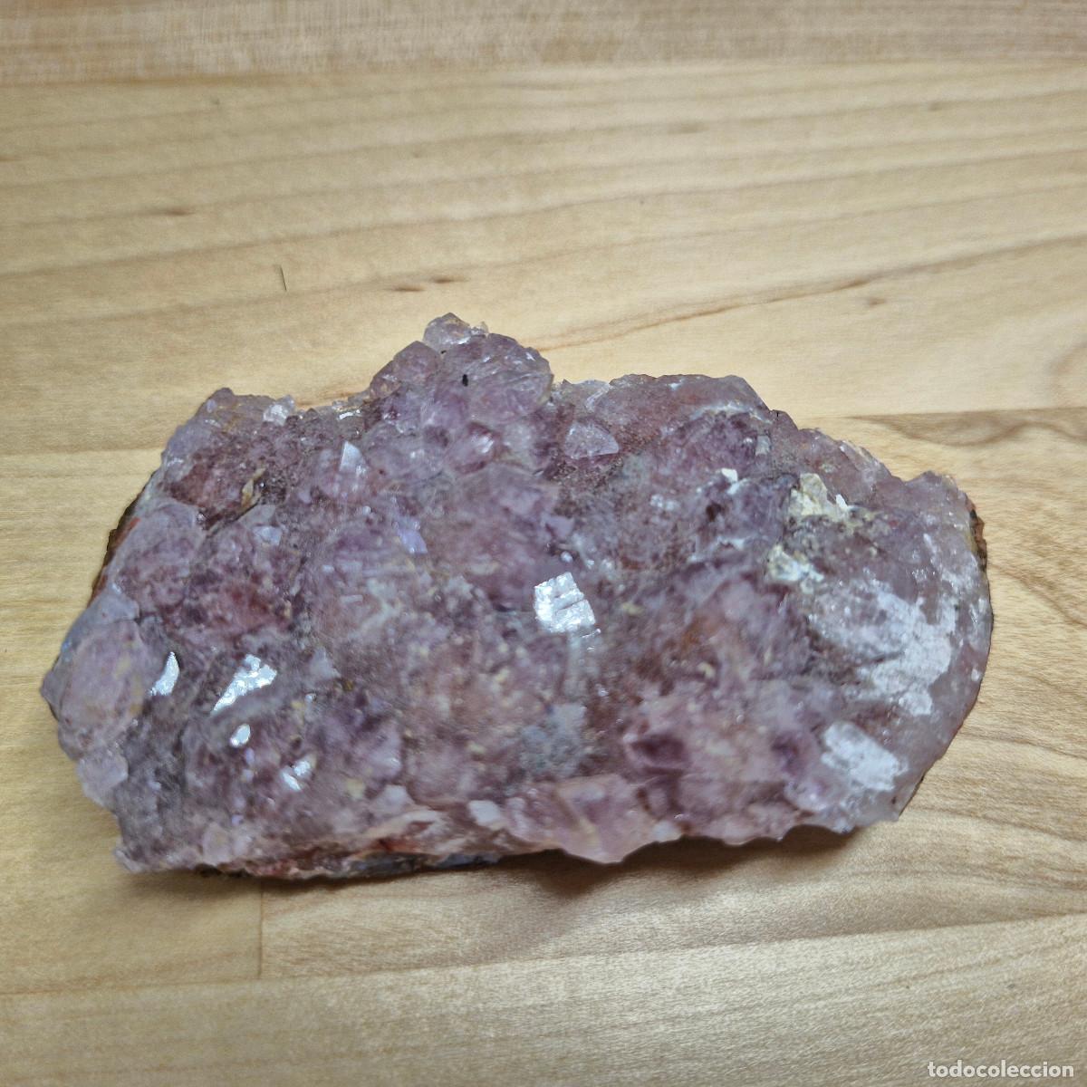 Coleccionismo de gemas: Amatista Cristal Drusa Mineral Natural Variedad Rosa de Francia