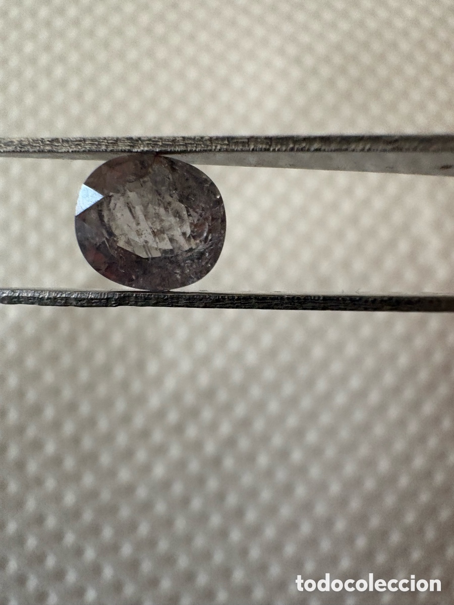 Coleccionismo de gemas: Zafiro Natural Gris Viol&aacute;ceo &ndash; Talla Oval 1,50 Ct (0,3g) &ndash; Analizado Gem&oacute;loga
