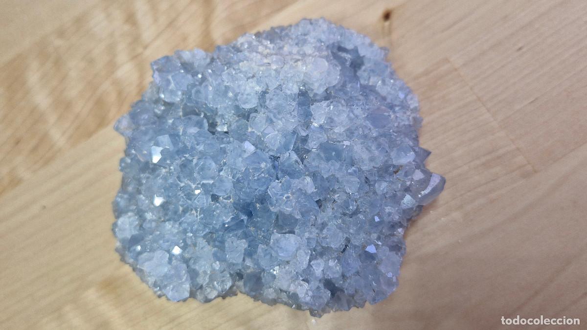 Coleccionismo de gemas: Espectacular Drusa de Celestita Natural Gema Cristal Mineral Calidad AAA+++