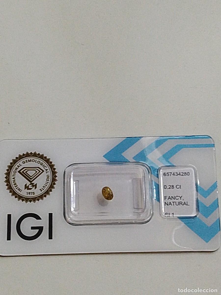 Coleccionismo de gemas: Diamante natural fancy yellow SI 1 ovalado 0,28 kilates