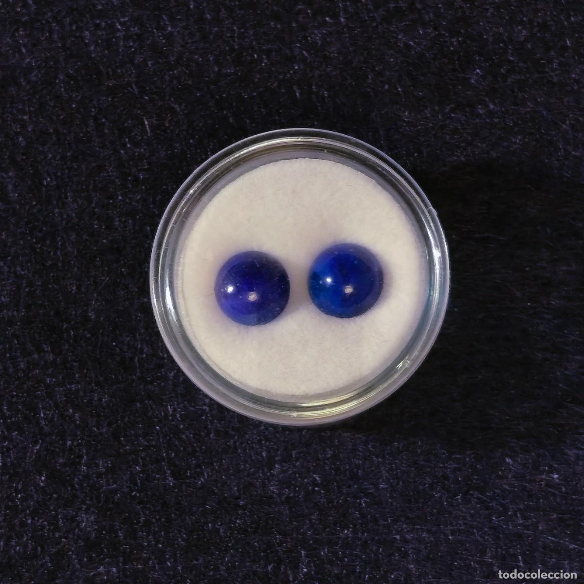Colecionismo de pedras preciosas: PAREJA DE LAPISLAZULIS NATURALES BOTON 8-8,5 MM. PESO 4,93 CTS
