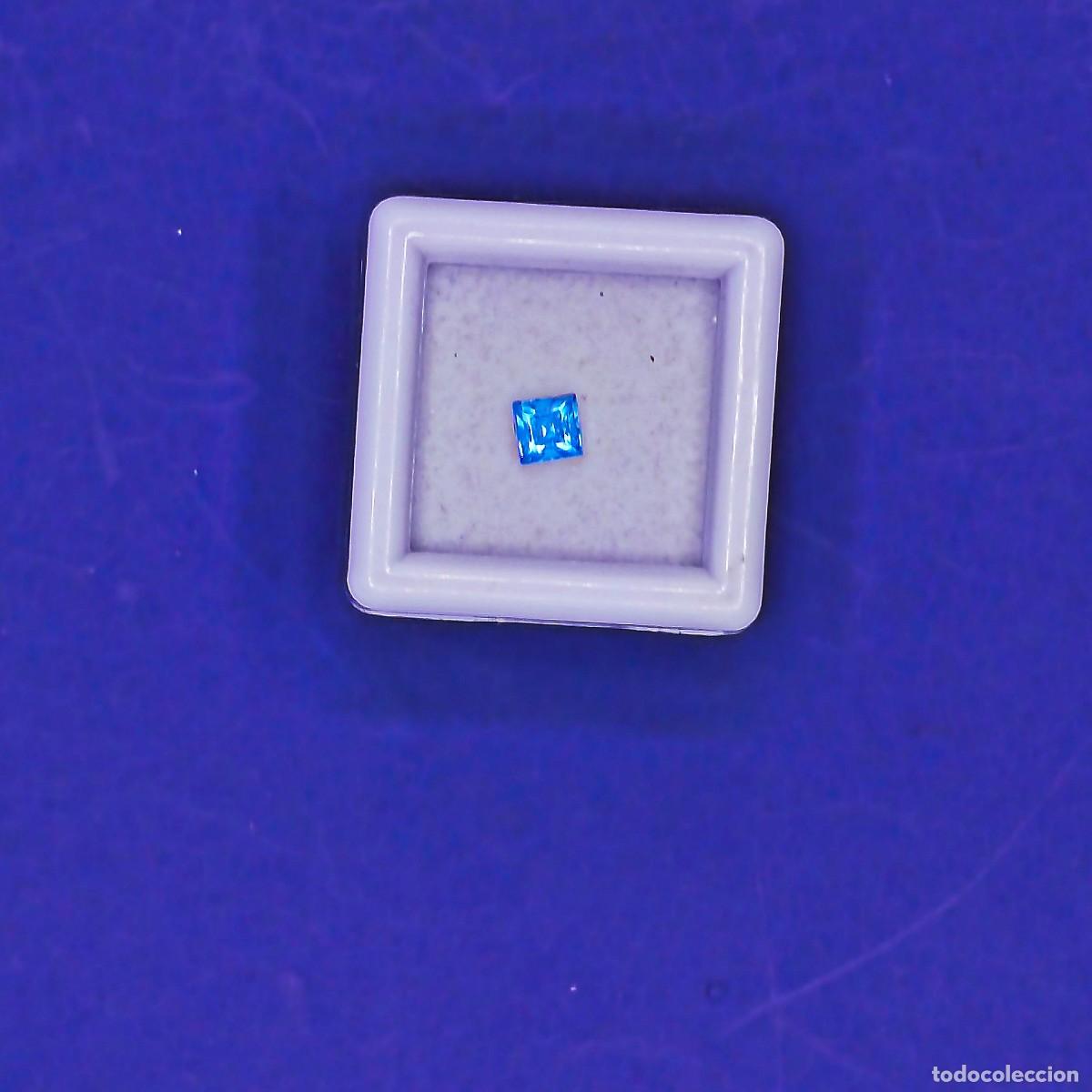 Gem collecting: AGUAMARINA O TOPACIO AZUL TALLA CARRE. MED. 4 X 4 MM. PESO 0,25 CTS