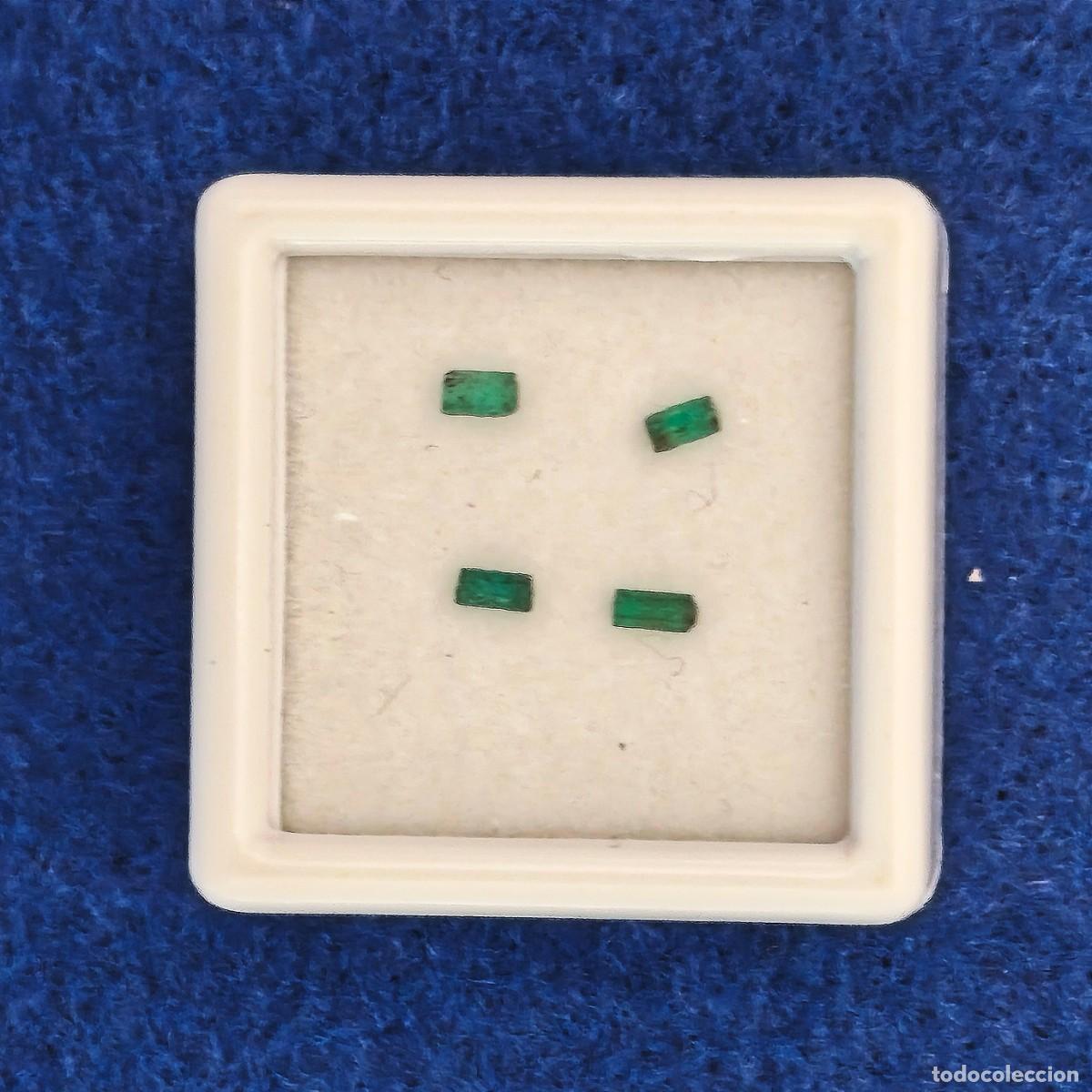 Collectionnisme de gemmes: 4 ESMERALDAS COLOMBIANAS NATURALES BRUTO 2,7 X 1,5 MM. PESO 0,25 CTS