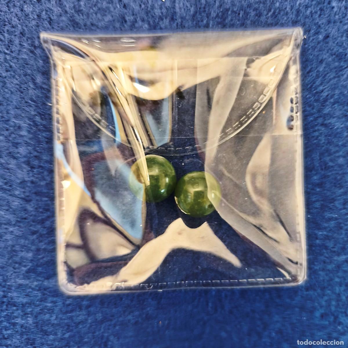 Colecionismo de pedras preciosas: PAREJA DE JADES NATURALES BOLA 9 MM. PESO 14,65 CTS. MEDIO TALADRO