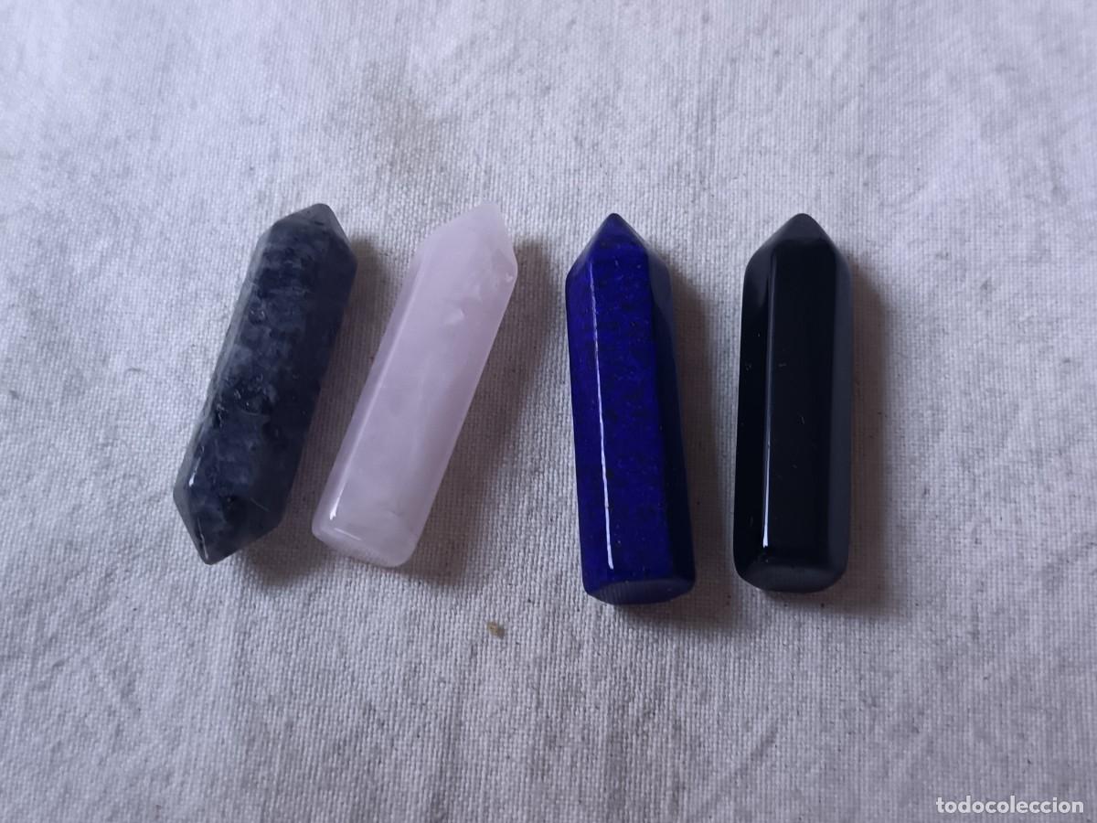 Gem collecting: GP2, Lote de gemas pulidas, con forma de l&aacute;piz, con 1 punta, a identificar